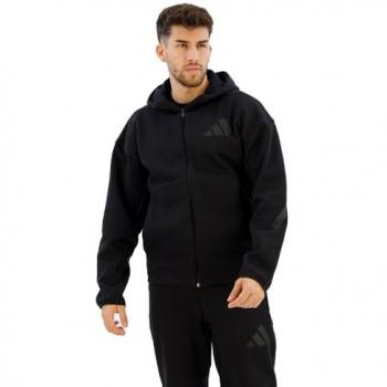 Adidas Z.N.E. Full-Zip Hooded Track Jacket - Black - Men's XXL - Poly Mesh