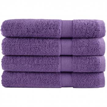 Toallas premium vidaXL 4 uds 100% algodón 100x200 cm 600 gsm color marrón, morado y naranja
