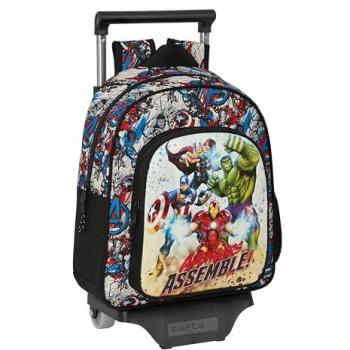 Mochila Infantil Safta Avengers Forever con Carro Incluido, Diseño Exclusivo, Ergonómico, Ideal para Niños de Diferentes Edades, Cómoda y Versátil, Calidad y Resistencia, Dimensiones 27x10