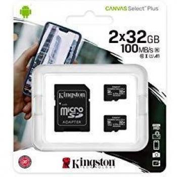 Kingston Canvas Select Plus Tarjeta microSD, SDCS2/32GB-2P1A Class 10