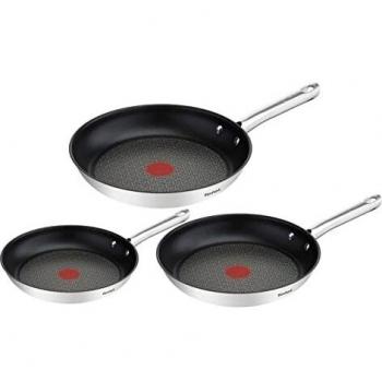 Set de Sartenes Tefal Duetto 3 Piezas (20/24/28 cm) - Antiadherentes, Base Gruesa, Tecnología Thermo-Spot, Inductivo y Ecológico