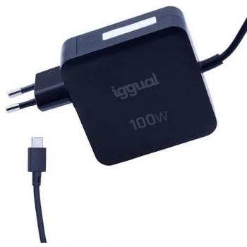 Cargador Portátil y Móvil Iggual USB-C PD 100W, Carga Rápida con Cable de 1,8 m