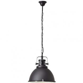 Lámpara Colgante Jesper 38cm de Vidrio Negro E27, 1 Fuego, 60W, Cadena Ajustable