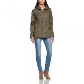 Surplus - Abrigo de manga larga para mujer, talla 40, color verde
