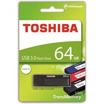 Toshiba TransMemory - Memoria USB U302 de 64 GB, Color Negro