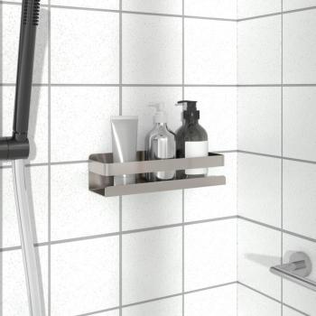 vidaXL Brushed 304 Stainless Steel Shower Shelf 23x6.5x6 cm