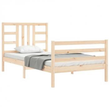 Estructura de cama sin colchón madera maciza de pino 100x200 cm