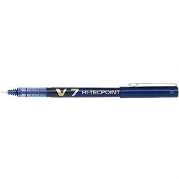 PILOT-Lote de 6 bolígrafos Hi-Tecpoint V7 Pte mediana, tinta líquida, color azul