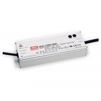 Fuente de alimentación LED Mean Well HLG-120H-24A, 120W, 24V, 5A, IP67, voltaje constante