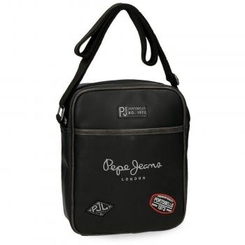 Pepe Jeans Duetone Bolso Bandolera, 25 cm, 3.25 Litros, Negro