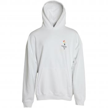 Balenciaga White Cotton Logo Hooded Pullover Sweatshirt Sweater - XS