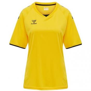 Camiseta de Manga Corta Hummel Core Volley para Mujeres, Color Amarillo Neón, Talla Small