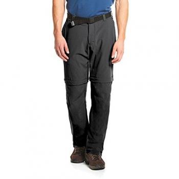 Maier Sports Men's Tajo Convertible Hiking Pants - Black, Regular Fit, 4 Pockets