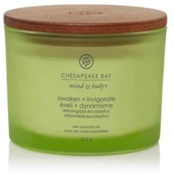 Chesapeake Bay Mind & Body Awaken & Invigorate 3-Wick Scented Candle (Lemongrass Eucalyptus) 312g