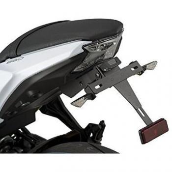 Puig Soporte Portamatrículas Puig 9353N Negro para Kawasaki Ninja 650 17'-18', Kawasaki Z650 17'-18', Negro, Kawasaki