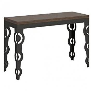 Mesa abatible Karamay 120x45/90 cm Doble Estructura Nogal Antracita