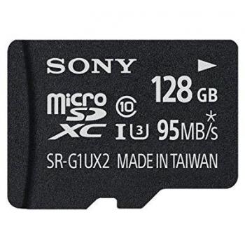 Tarjeta microSDXC Sony 128GB Clase 10 UHS-I U3 con adaptador SR-G1UXA alta velocidad (95MB/s)