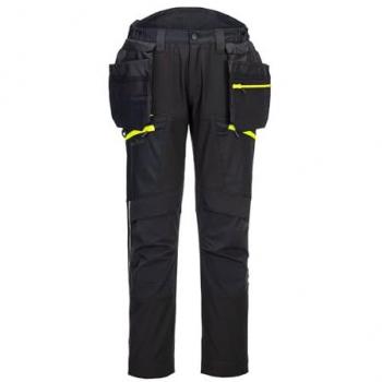 Pantalón Softshell Portwest DX4 con Bolsillos de Pistolera Desmontables Negro Talla Regular 33