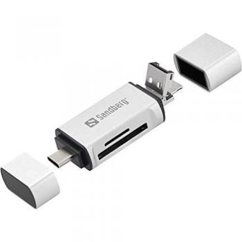 Sandberg Card Reader USB-C+USB+MicroUSB - Lector
