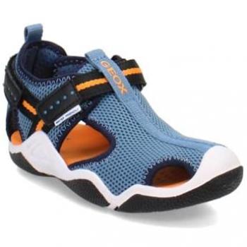 Sandalia Geox J Wader J1530A para Niños - Diseño Cerrado, Transpirable y Cómoda, Color Azul Claro