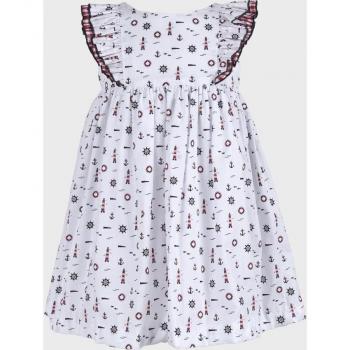 Vestido de niña La Ormiga 1120150610 en color azul marino con microestampados y manga en sisa