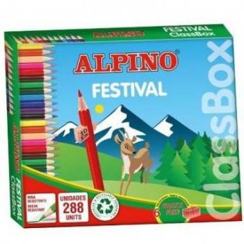 Pack escolar Alpino 288 lápices de colores + 16 rotuladores