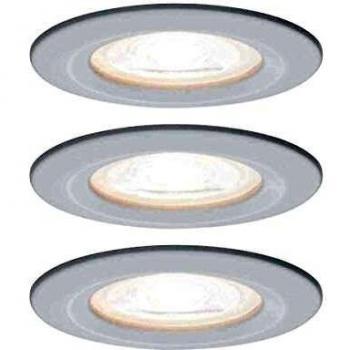 Set de 3 Luminarias Empotradas LED Nova, Redondas, Rígidas, IP44, 6.5W, 2700K, Blanco Mate
