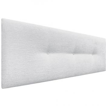Cabecero Tapizado de Lana Natural con Botones - Alcolchado Blanco 160x50cm para Cama 150/160 cm