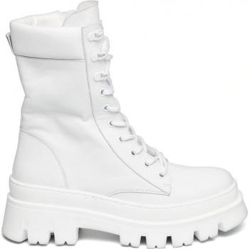 Steve Madden Fezza Women's White Leather Ankle Boots