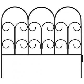 Pure Garden 50-LG5058 Metal Garden Fencing-Set of 5 Panels, Black