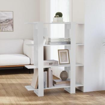 Estantería/divisor de espacios 100x30x123,5 cm en Blanco, Negro y Roble Sonoma - Mueble de Almacenaje para Oficina, Estudio, Sala de Estar y Dormitorio