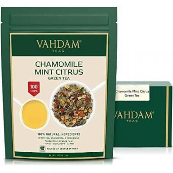 Hojas sueltas de té verde menta manzanilla, 200 gramos