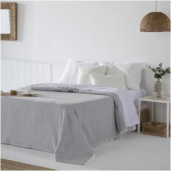 Colcha multiusos de algodón Anna perla para cama y sofá