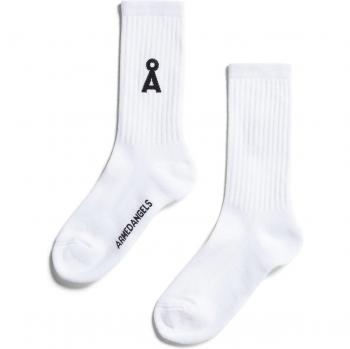 ARMEDANGELS Saamus Bold Women's Organic Cotton Socks - White, Size 39-42