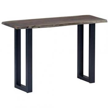 vidaXL Console Table Grey 115x35x76 cm Solid Acacia Wood and Iron