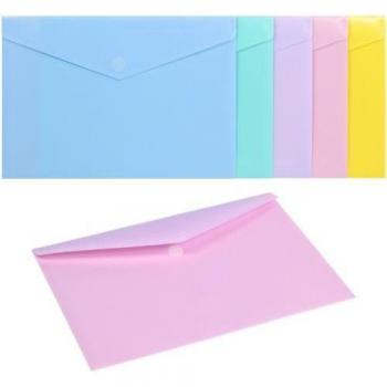 Pack de 10 Sobres Portadocumentos Carchivo de Polipropileno con Cierre de Velcro A5 en Colores Pastel