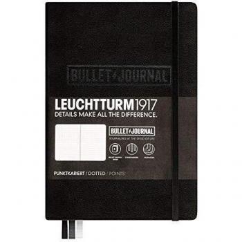 Libreta Leuchtturm1917 Bullet Journal Edición Negra A5, Puntos, 240 Páginas