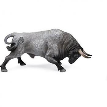 Deqube- Bravo Cárdeno Embistiendo Figura de Toro, Color Gris