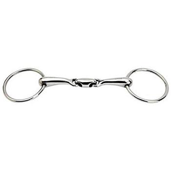 Horka doble articulado sueltos anillo bridón SS 14 mm, metalizado