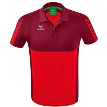 Erima Polo de Manga Corta Six Wings, Camisa Polo para Hombre, Color Rojo/Bordeaux, Talla 3XL