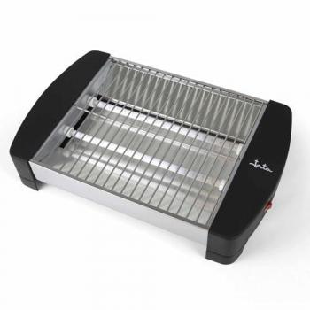 Tostadora Horizontal Jata JETT1587 con 2 Barras de Cuarzo, 400 W, Superficie Grande y Bandeja Recogemigas - Acero Inoxidable