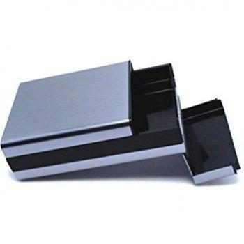 ULTNICE Caja porta cigarros cubierta protectora gris de aluminio pitillera de plata