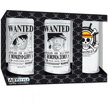 Pack 3 vasos de vidrio One Piece