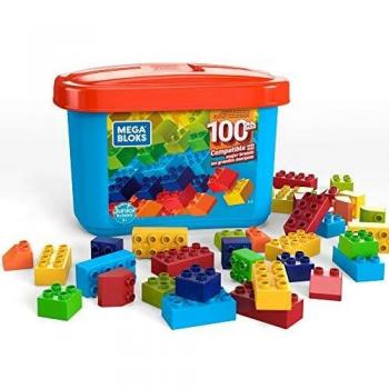 Mega Bloks Caja de 100 bloques de construcción, juguetes niños +2 años