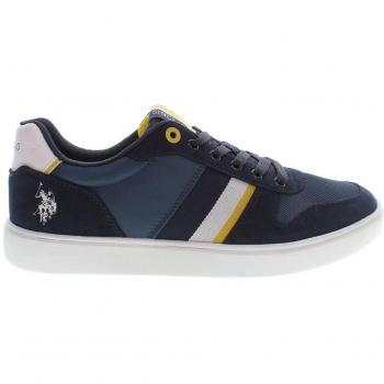 U.S. Polo Assn. Men's Multicolor Blue Polyester Sneakers with Contrasting Details, Size 12 US (EU45)