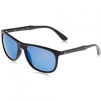 RAYBAN Men's 0RB4291 601S55 58 Sunglasses, Matte Black Mirror Blue