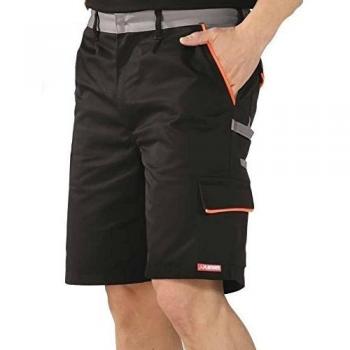 Planam - Pantalón corto Noir/Orange/Zinc Small