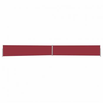 Toldo lateral retráctil para patio 140x1200 cm en color rojo, negro, crema y antracita