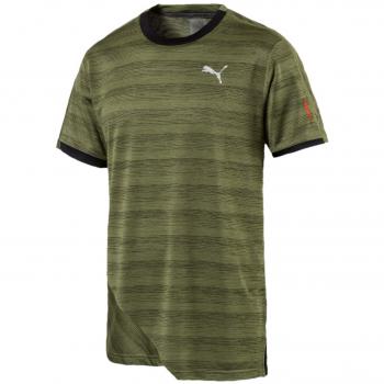PUMA Pace Breeze S/S tee Camiseta, Hombre, Olivine Heather Black, S