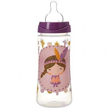 Suavinex 360ml Silicone Baby Bottle with Round Teat for 4 Months and Up, 3 Positions